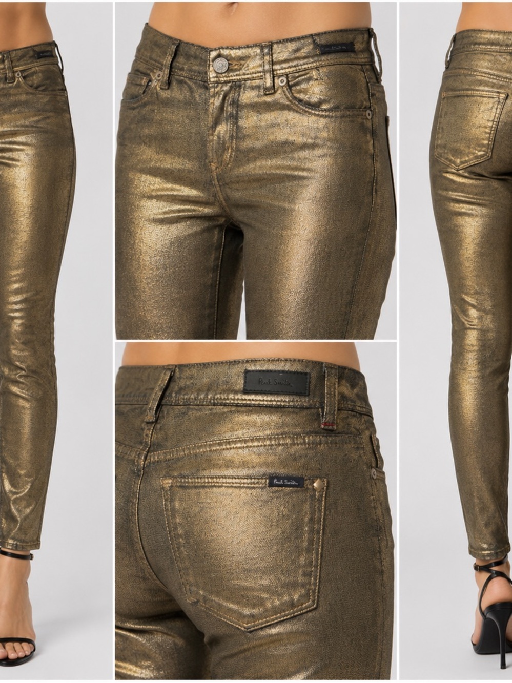 Paul Smith Metallic Gold Skinny Jeans